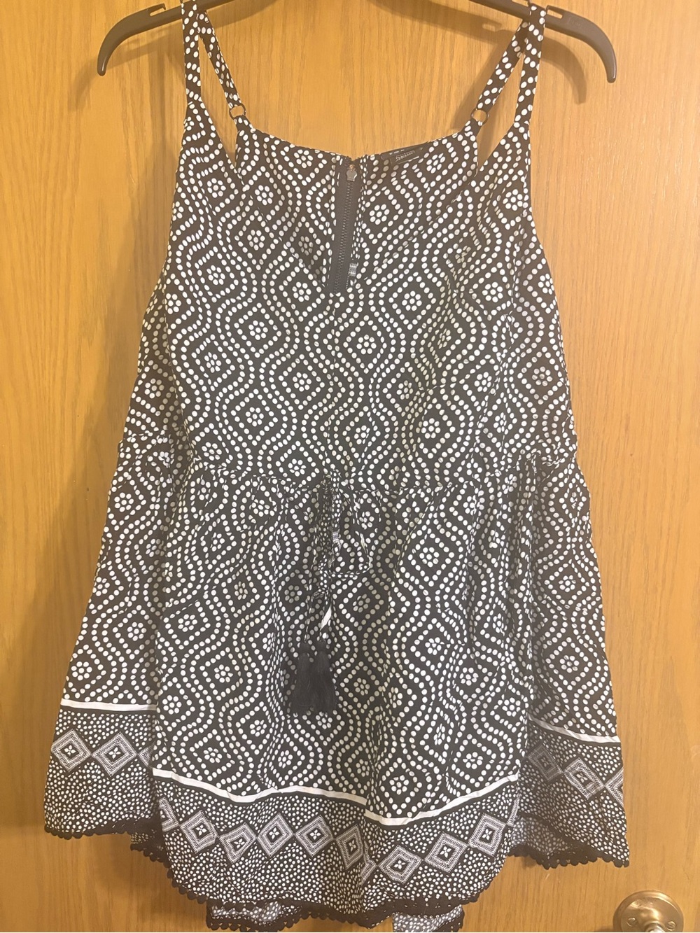 Torrid Black and White Geometric Spaghetti Strap Tank